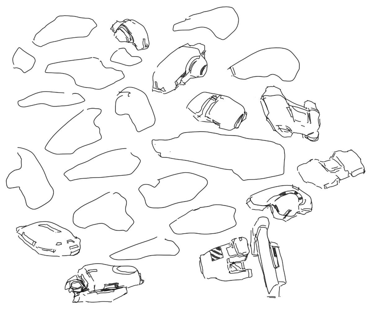 Anything Outline Something fun to try. -- draw a bunch of random outlines, then sketch ...