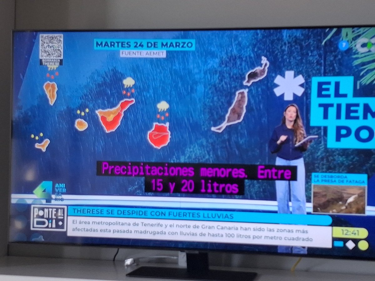 tabaibaxlove's tweet photo. O mi televisor está mal, o los colores de ese mapa de avisos por la #BorrascaTherese, están mal.
Yo veo naranjas y rojos, y son amarillos y naranjas.
Vean lo que dice la @AEMET_Canarias 
Modifiquen ese mapa, @RTVCes y gracias por informar. https://t.co/jFRcpYMbJo