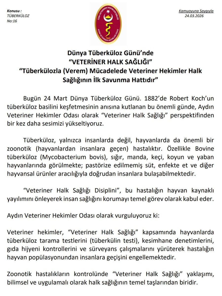 Aydın Veteriner Hekimleri Odası tweet media
