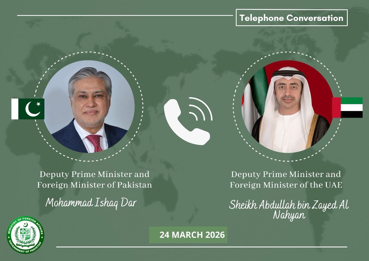 Pakistan and UAE Call for De-Escalation and Dialogue in Regional Situation