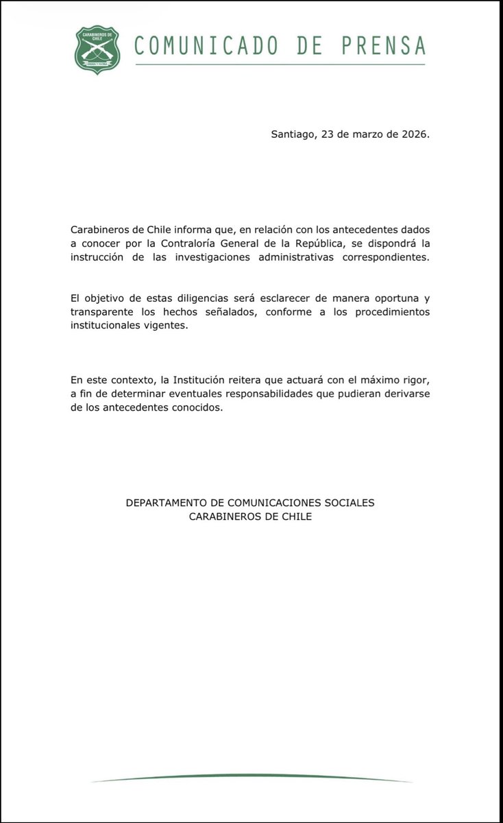 Carabineros de Chile tweet media