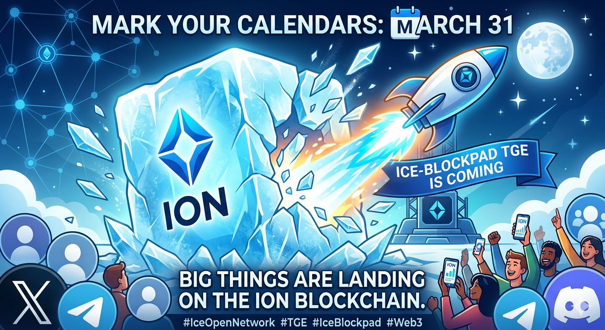 mich_bedico's tweet photo. Mark your calendars: March 31. 🗓️

The @ice_blockpad TGE is coming.
Big things are landing on the ION blockchain. 🚀

Who’s ready for the freeze to break? 🧊🔥

#IceOpenNetwork #IceBlockpad #Web3 #TGE #Launchpad https://t.co/jYxmLPt5SU