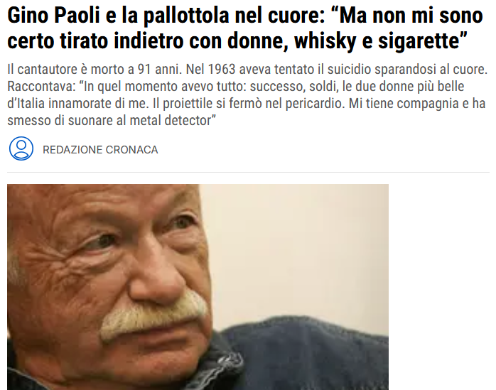 Spiegare ai convinti che i boomer cadano ogni volta che un bimbo canta "sono un duro", come sia crescere con uno che le più belle parole d'amore della storia le ha scritte con una pallottola nel cuore
Grazie #GinoPaoli per le volte che volendo dire Amore regalavamo la tua voce