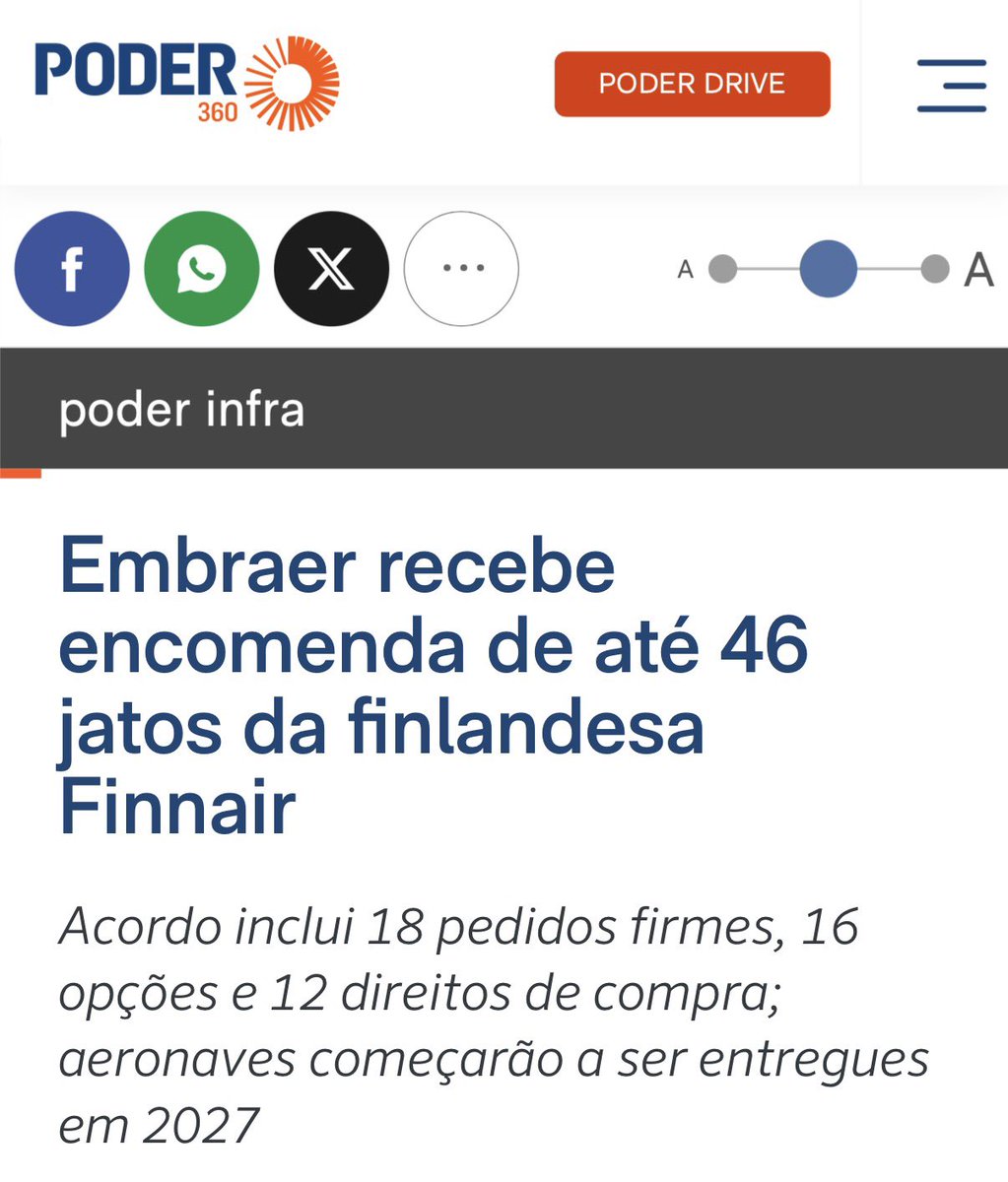 geraldoalckmin's tweet photo. Vai ter mais Brasil na Europa. A FinnAir, companhia aérea finlandesa, fez sua maior compra de aeronaves em 102 anos ao fechar acordo de 46 aviões da Embraer 🇧🇷 . É a tecnologia brasileira confiável, segura e eficiente que encanta o mundo. 🌍 https://t.co/hvNnn5Ezhj