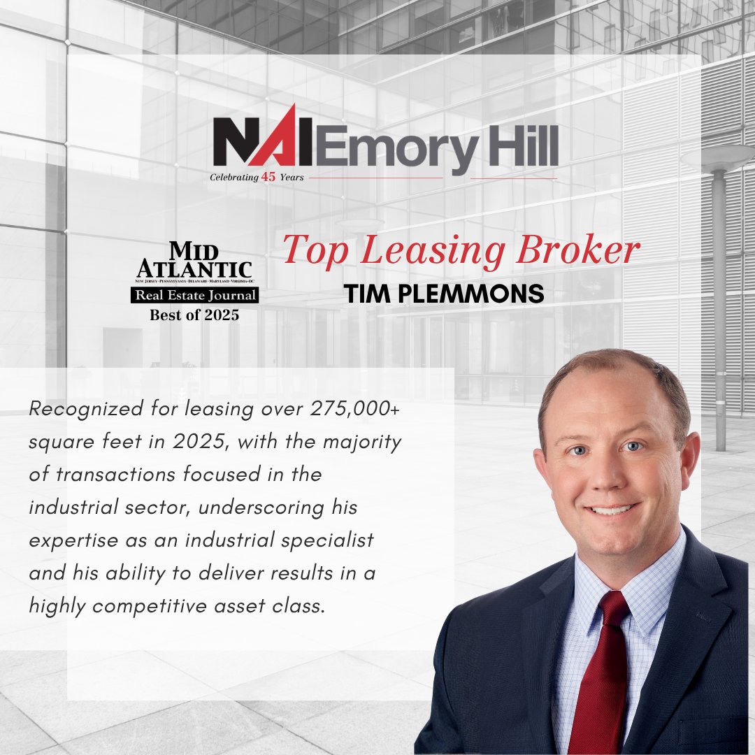 EmoryHill's tweet photo. Congrats to our brokers who were recognized in the Mid Atlantic Real Estate Journal (MAREJ) "Best of 2025" featuring transactions and professionals from across the region. View the full feature here: https://t.co/M5akgSENBH https://t.co/64D6pGI5T9