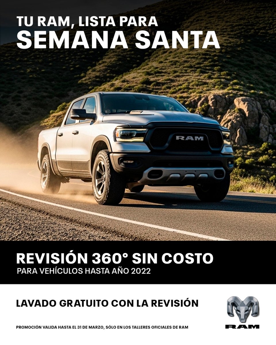 ramtruckspy's tweet photo. Esta Semana Santa, prepará tu RAM para cualquier camino.

Antes de salir a la ruta, asegurate de que tu camioneta esté lista para cada kilómetro. Aprovechá nuestros beneficios especiales para poner tu RAM a punto:

🔧 Revisión 360° gratuita, para comprobar que todo funcione a la perfección.
🧼 Lavado de cortesía, para que tu RAM luzca impecable en tu próxima aventura.

Esta Semana Santa, viajá con la potencia, seguridad y confianza que solo RAM te da.

Agendá tu service llamando al 021 238 9100

#RAMParaguay #RAM #PoderInigualable
