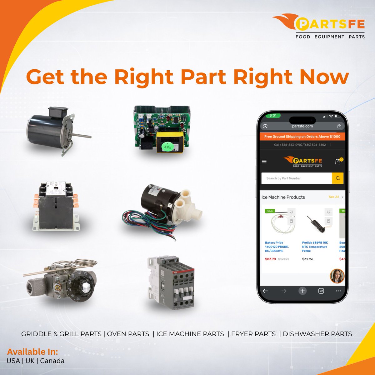 PartsFe's tweet image. Shop PartsFe for reliable components online fast and easy with options for griddles, ovens, ice machines, fryers, and dishwashers across the USA, UK, and Canada.

Explore today: postly.click/rtX

#FoodEquipmentPartsUSA #PartsFe #CommercialDishwasherParts #RefrigeratorParts