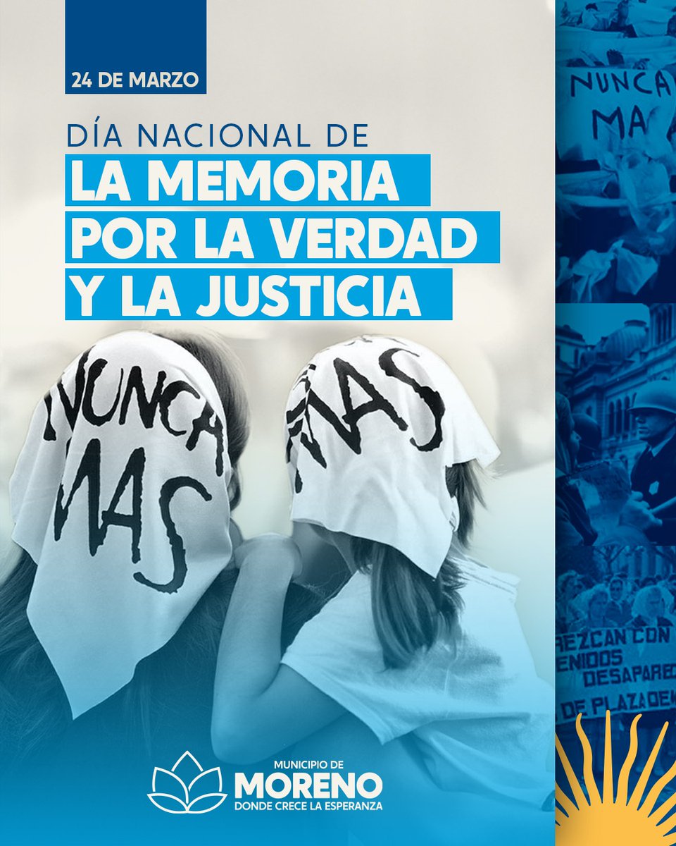 24 de marzo - Día Nacional de la Memoria por la Verdad y la Justicia

A 50 años del golpe militar del 24 de marzo de 1976, la memoria no se negocia ni se pone en duda: se construye, se sostiene y se comparte.

30.000 compañeras y compañeros detenidos desaparecidos PRESENTES,