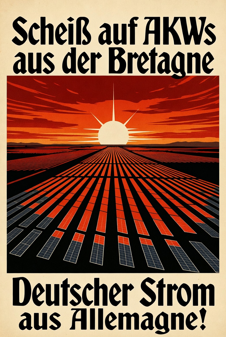 Scheiß auf AKWs aus der Bretagne, deutscher Strom aus Allemagne! #Energiewende