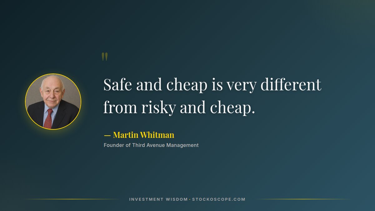 stockoscope's tweet photo. Timeless advice from Martin Whitman

Not all cheap stocks are good investments. Focus on financially strong companies trading at discounts, not just any low-priced stocks.

#InvestingWisdom #Whitman #FinancialStrength #QualityAssessment #RiskEvaluation https://t.co/nbST5pK3VI