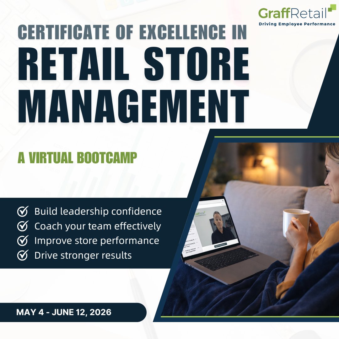 graffretail's tweet image. Your managers deserve real development. Not generic training.

The Certificate of Excellence in Retail Store Management starts May 4th.

Early Bird deadline is March 31st. Save $100. Spots are limited.

graffretail.com/virtual-bootca…

#GetManaging #RetailLeadership #EarlyBird