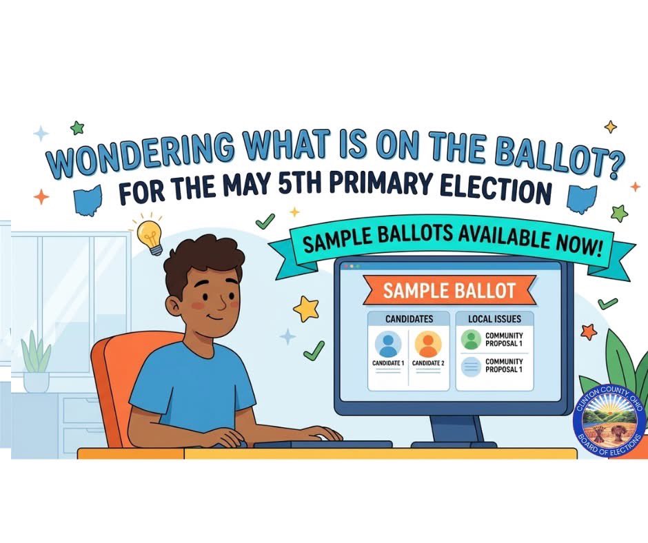 ClintonCOBoe's tweet photo. Wondering what is on the ballot for the Primary Election?

Sample ballots for the upcoming May 5th Primary Election are now available on our website. You can view here: https://t.co/Et2GyfP4tL https://t.co/oDbJVDRBGo