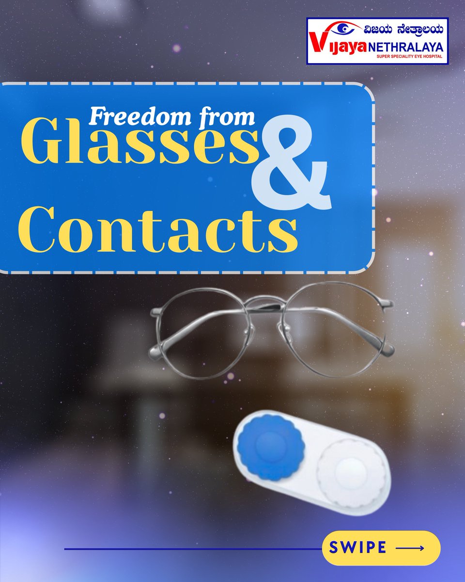 VijayaEyecare's tweet image. ✨ Still using glasses? Wake up to clear vision with LASIK. 👁️

✔️ Quick &amp;amp; painless | Fast recovery | Long-term solution

18+ with stable vision? You may qualify!
👉 Book now: +91 78924 92098
🌐 vijayanethralaya.com

#LASIKBangalore #FreedomFromGlasses #vijayanethralaya