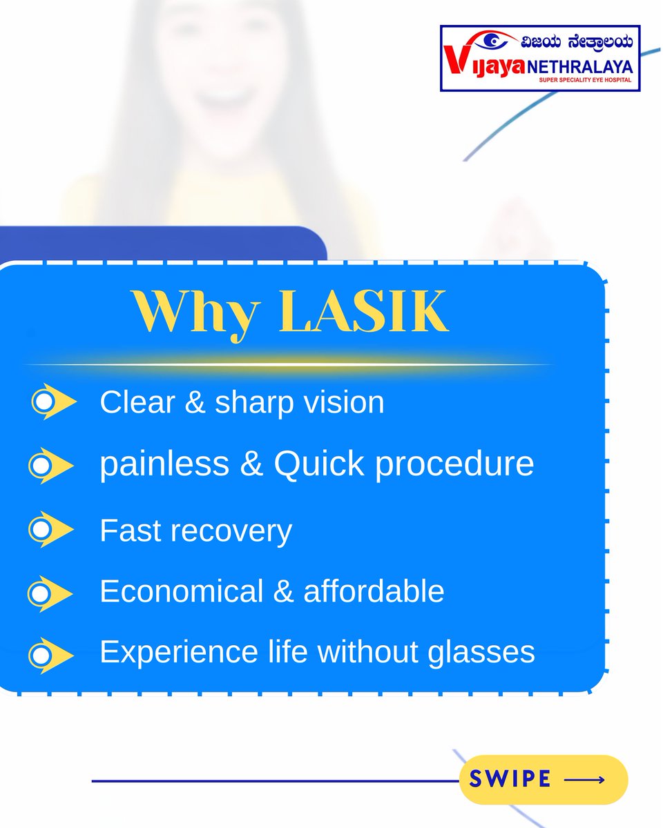 VijayaEyecare's tweet image. ✨ Still using glasses? Wake up to clear vision with LASIK. 👁️

✔️ Quick &amp;amp; painless | Fast recovery | Long-term solution

18+ with stable vision? You may qualify!
👉 Book now: +91 78924 92098
🌐 vijayanethralaya.com

#LASIKBangalore #FreedomFromGlasses #vijayanethralaya