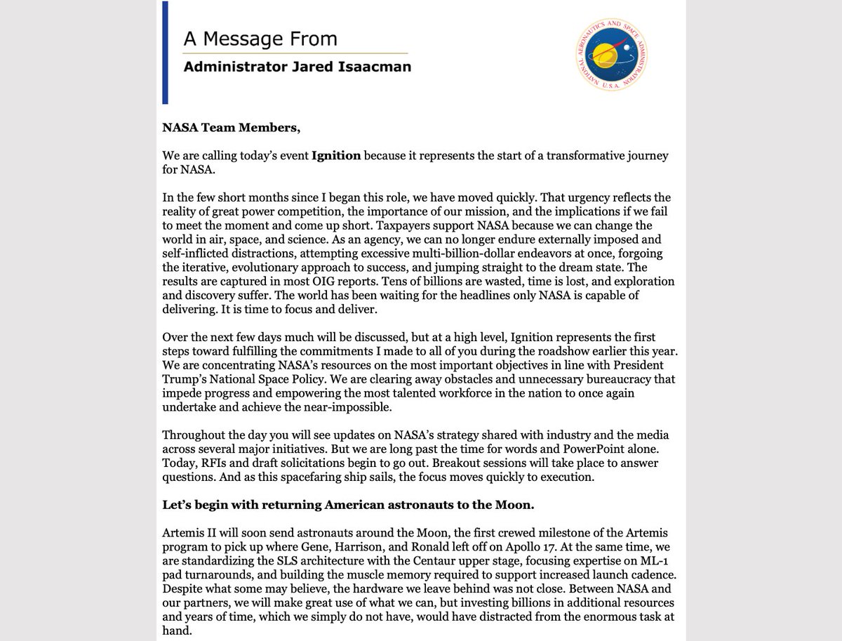 NASA Administrator Jared Isaacman tweet media