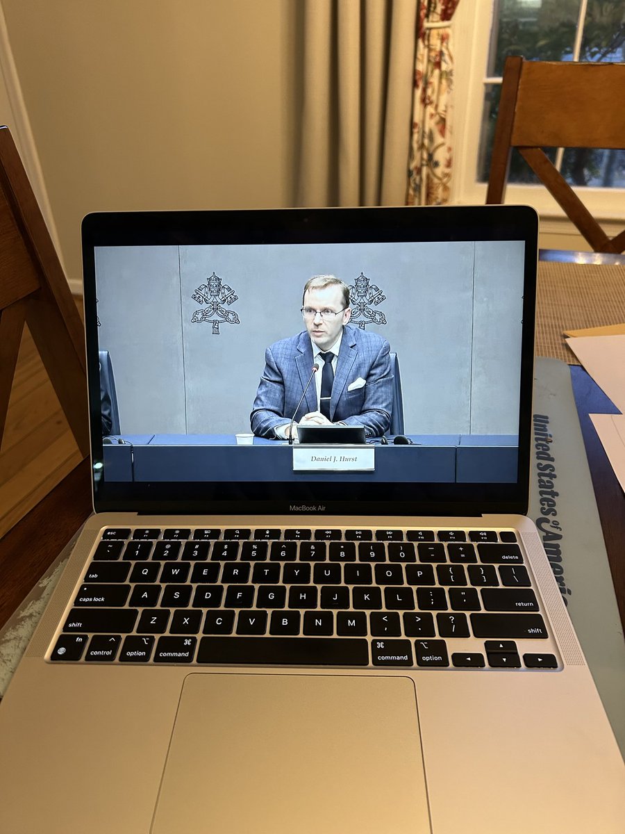 HurstDanielj's tweet photo. My sweet wife got up early to watch me give a press conference at the Vatican. https://t.co/xdkt0L5BAc