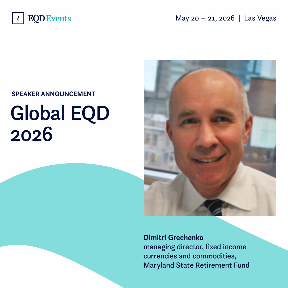 EQDerivatives's tweet photo. Maryland State Retirement Fund's Dimitri Grechenko is joining us at Global EQD 2026. Register today to join us on May 20-21: https://t.co/pjdSlwiPzQ https://t.co/h0oQRCtp9m