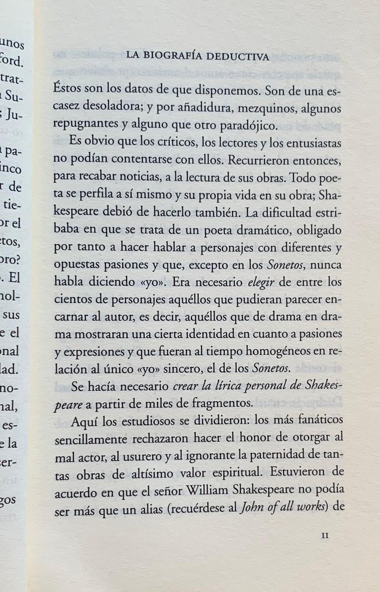 jeanmurdock_'s tweet photo. Ahora que se habla tanto de #Shakespeare, cabría recordar lo que dijo #Lampedusa en su ensayo magistral sobre el autor: que todo lo que sabemos de él con certeza cabe en una página. https://t.co/aT4YekJz9x