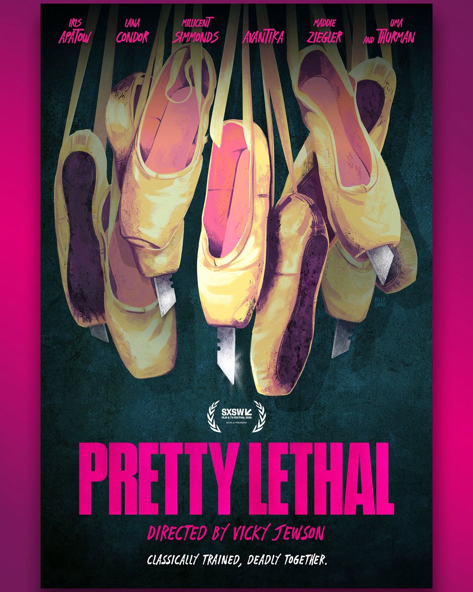 bellagraceart's tweet image. Excited to share my official poster #prettylethal One more day until its release on @amazon_movies . 🩰 🔪 #substanceglobal