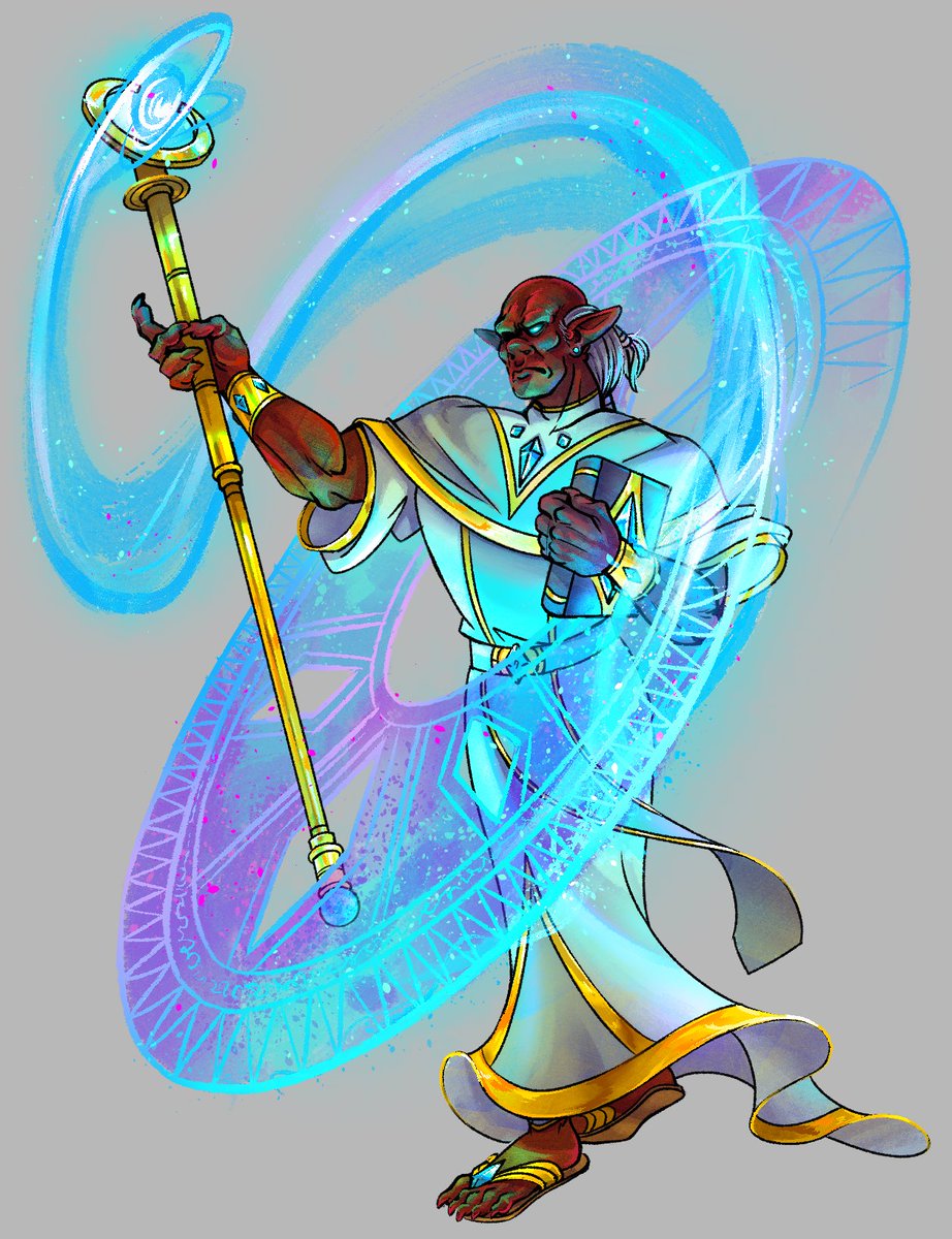 Sprech4's tweet photo. Key art for the Astroturge discipline, done for Anvil of Strife! ⚔️ https://t.co/p8J3A35ilv 

Star magic! I had a lot of fun getting to figure out what the VFX for this would look like. An excuse to play with strong underlighting? Only a little. https://t.co/PU8Opp2gDi