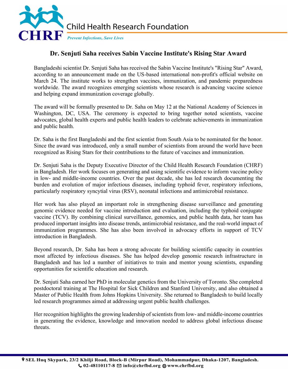 Child Health Research Foundation (CHRF) tweet media