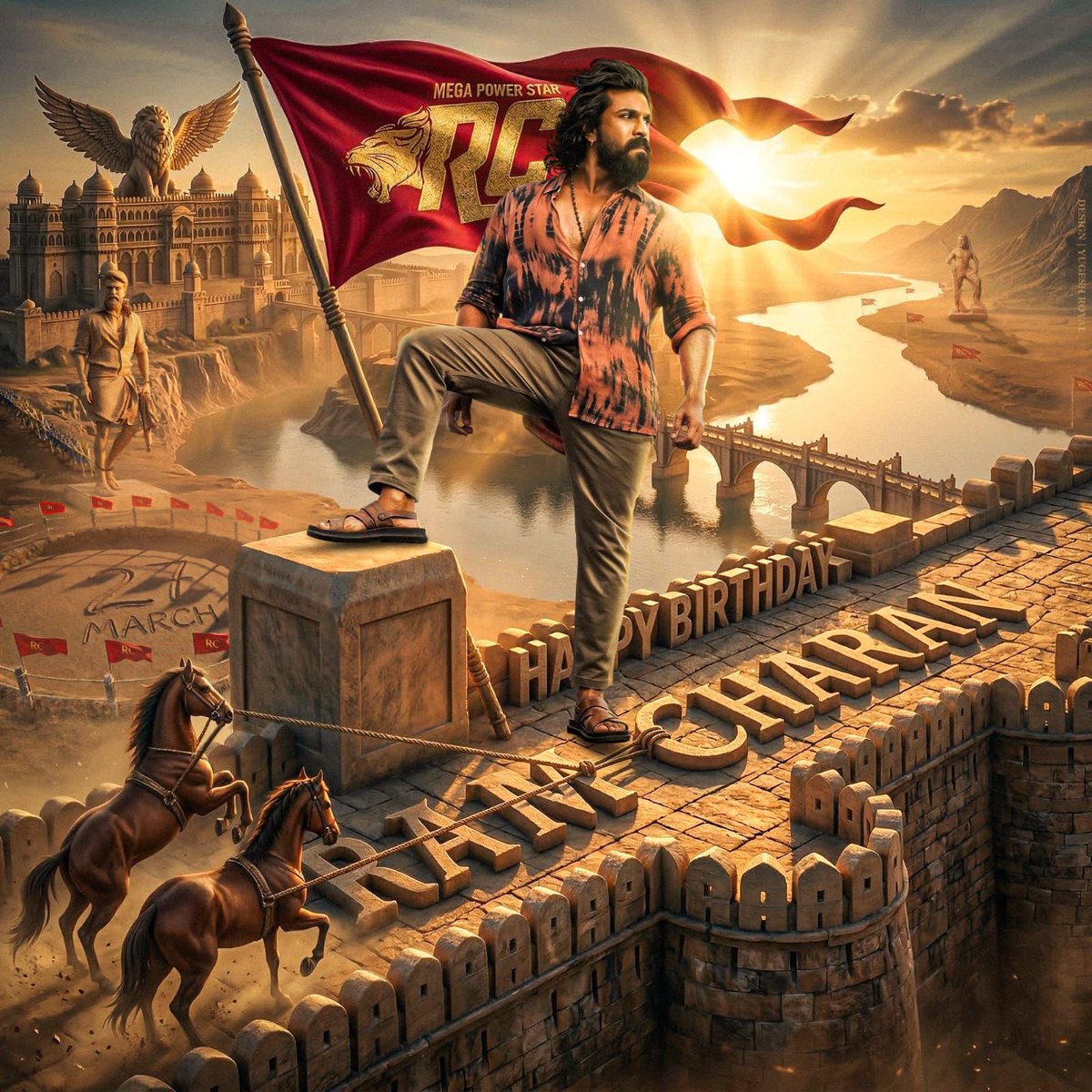 Here's the Common DP celebrating the Birthday of Mega Power Star <a href="/AlwaysRamCharan/">Ram Charan</a>. ❤️

#RamCharanBirthdayCDP #PEDDI