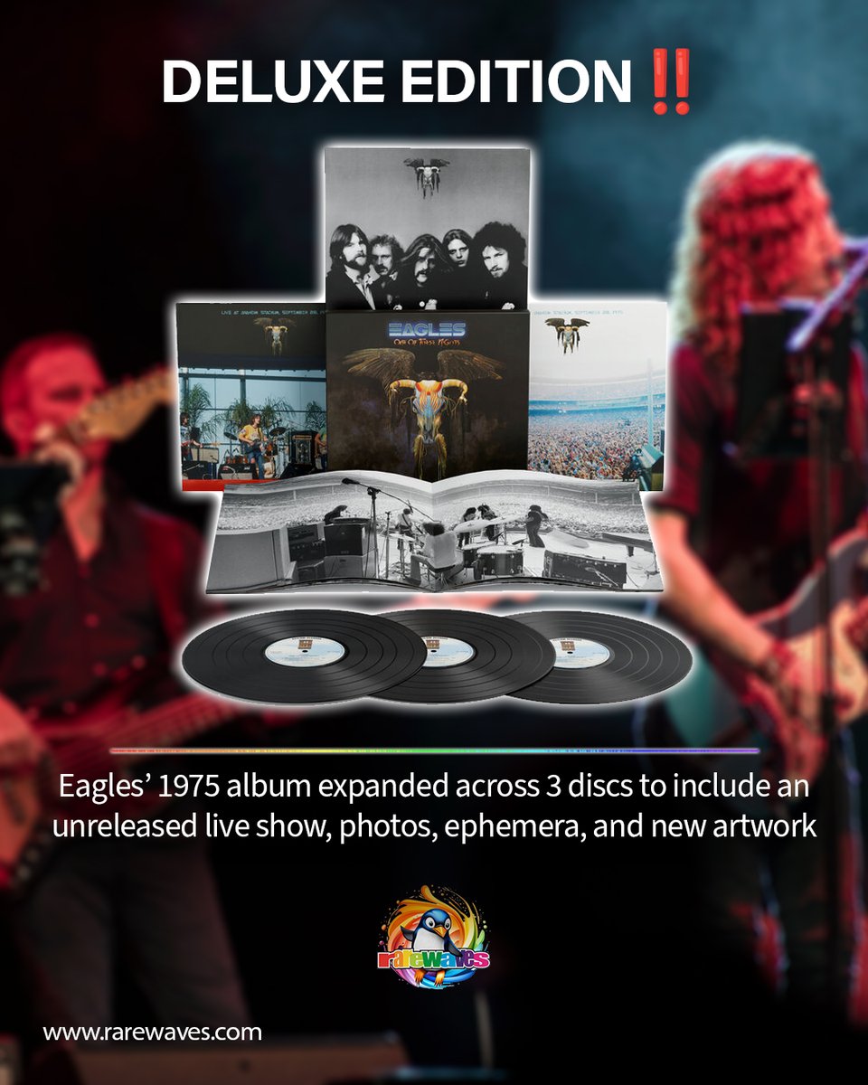 RarewavesCom's tweet image. DELUXE EDITION 🤩🦅 rarewaves.com/eagles-deluxe 👈

ONE OF THESE NIGHTS is Eagles' 4th album and propelled them to become worldwide stardom ⭐️

The album is 4x Grammy-nominated and won for Best Pop Performance, as well as 4X platinum 🌟

Pre-Order - Out May 1

#Deluxe #VinylCollector