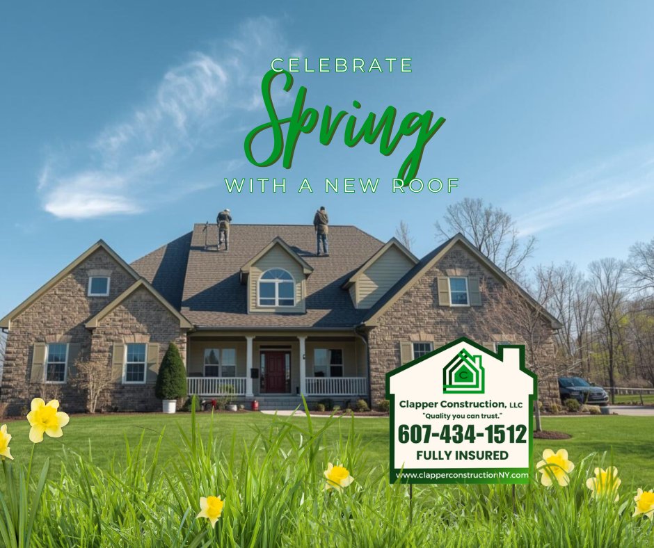 ClapperNy's tweet photo. 🌻🌹Tis' the season...FINALLY! 🌹🌻
We are looking forward to better weather. Our team is ready to help you start the season strong with reliable, professional roofing services you can trust.  Message or call us to get started. #RoofersNearYour #FinancingOptions #FreeEstimates https://t.co/iaNSHNW0Mr