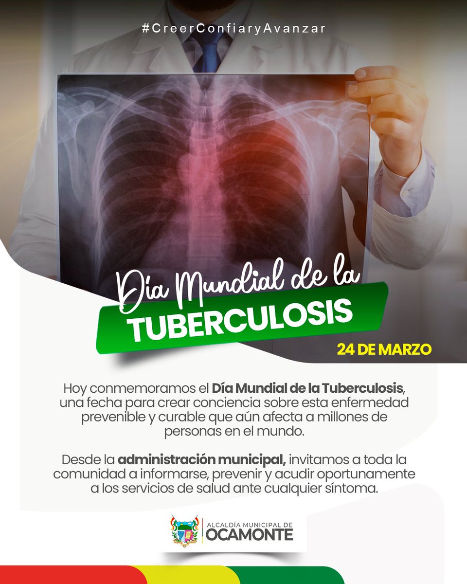 AdmOcamonte's tweet photo. Hoy conmemoramos el Día Mundial de la Tuberculosis, una fecha para crear conciencia sobre esta enfermedad prevenible y curable que aún afecta a millones de personas en el mundo. 📷📷 https://t.co/3zbryHmEYi
