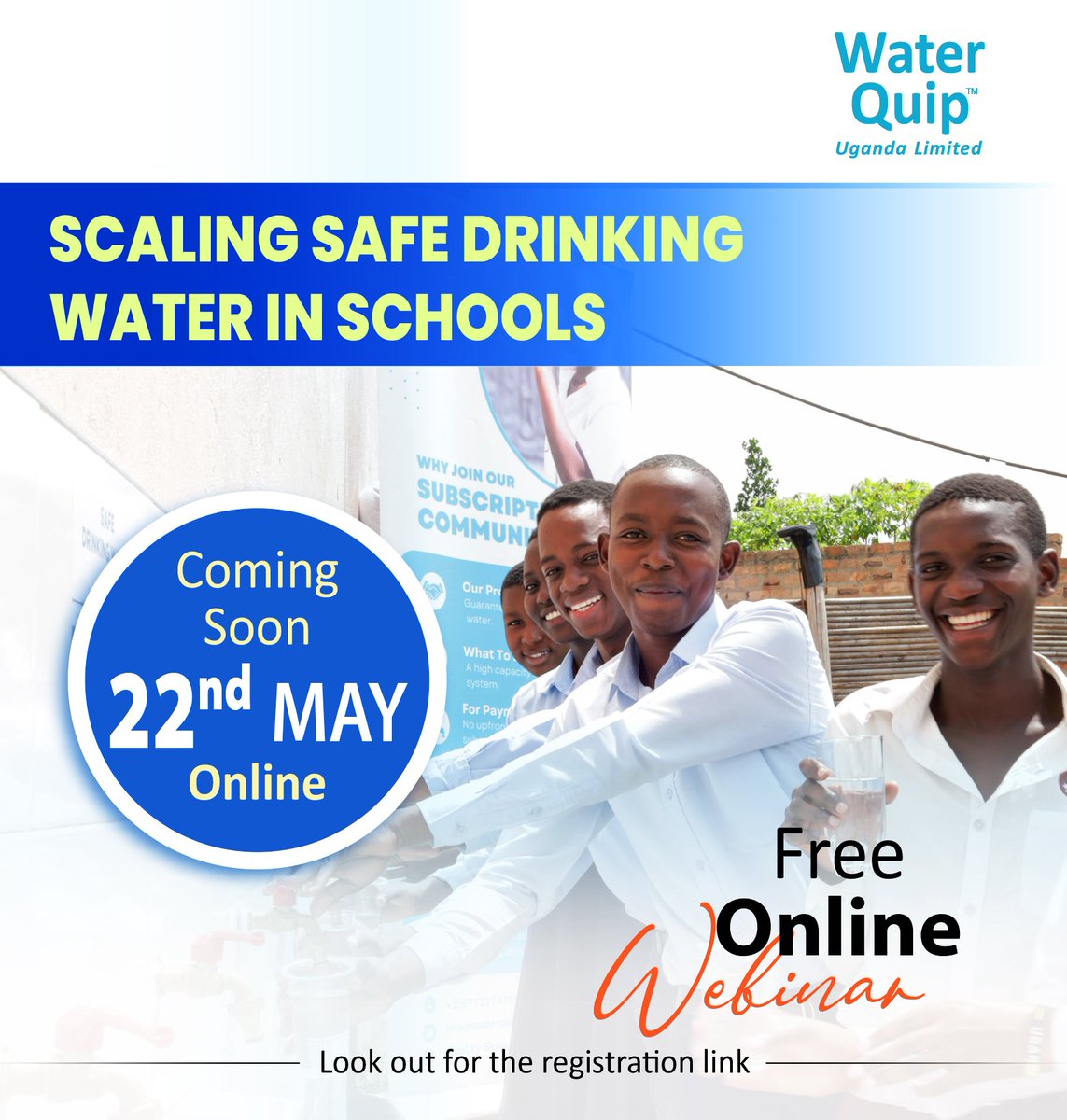 📅 Mark your calendars! 
On May 22nd, we’ll be sharing insights from our pilot project: Scaling Safe Drinking Water in Schools;  learnings from a subscription model pilot in Uganda.
Stay tuned. The registration link is coming soon!
