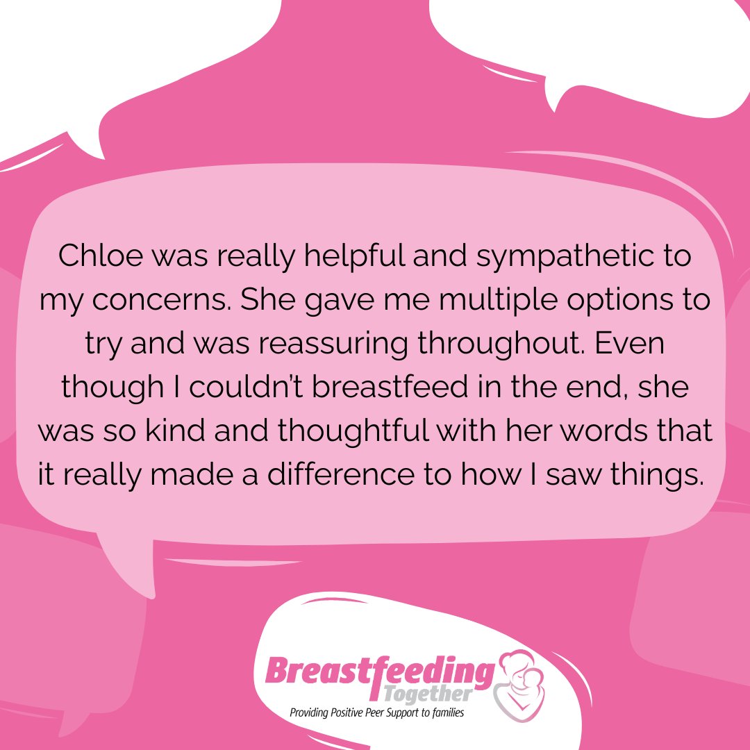 Bf2gether's tweet image. A fabulous Feedback Friday this morning for Chloe. It's great to hear how supportive she was and how much of a difference she has made.

Thank you for sharing your thoughts.

#feedbackfriday #peersupport #breastfeedingsupport