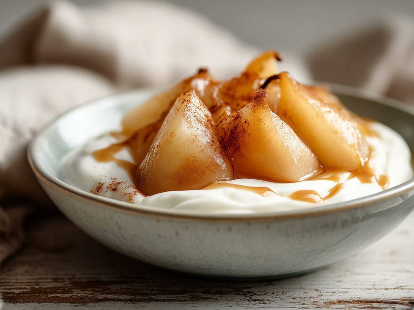 aLittleOliveOil's tweet photo. Warm Cinnamon Pear and Yoghurt Recipe
#pearandyoghurt #breakfastideas #evoo #extravirginoliveoil 
https://t.co/jYTUWk50Pk https://t.co/J8a5U8noMy