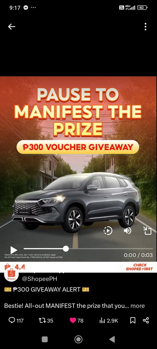 Nunga_30's tweet photo. @ShopeePH #ShopeeMegaCarPanalo https://t.co/x54vxhattS