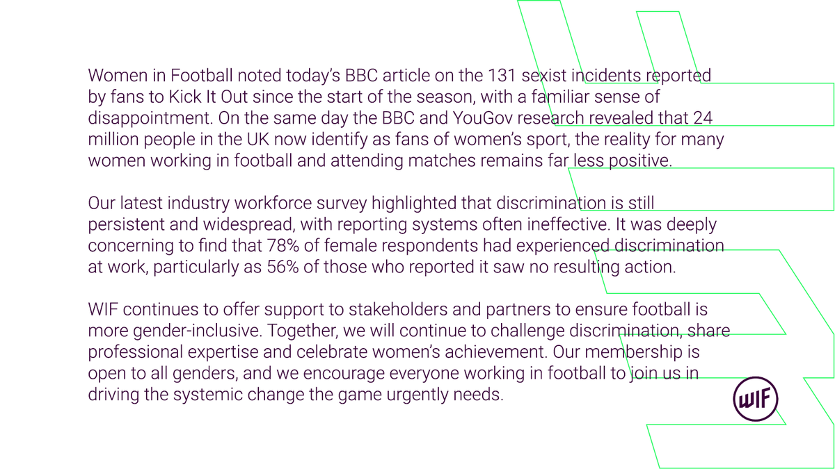 WomeninFootball's tweet photo. Here is our comment on today's BBC article regarding sexism in football. #WomeninFootball https://t.co/7hMqIuYy2v