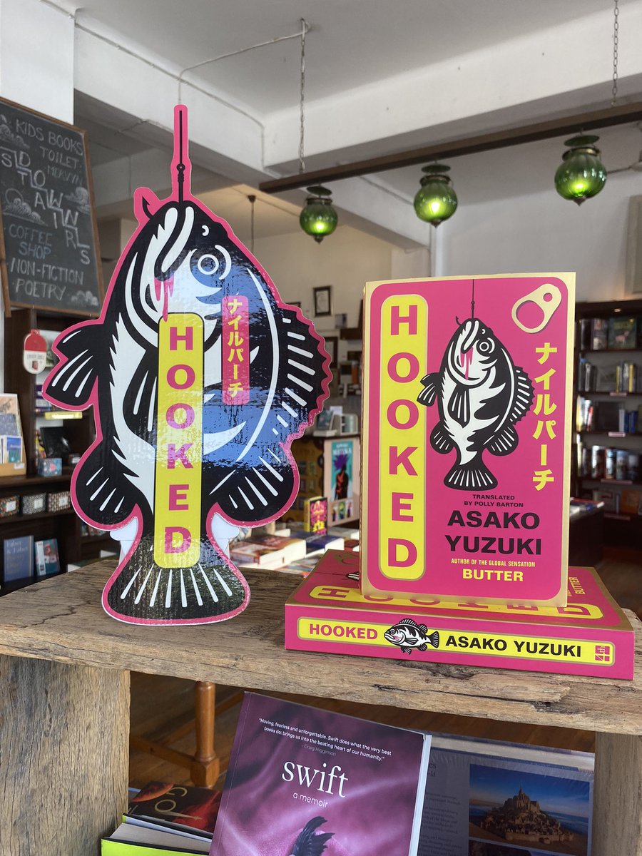 book_lounge's tweet photo. We are HOOKED on this new arrival 😉🐟

Eriko’s life appears perfect – pristine apartment &amp; a high-flying job in the seafood division.  But beneath her flawless surface she is wracked by loneliness.

Email us to get your copy today 🩷 🎣

#newbooks #capetown #indiebookstores https://t.co/hNXTgH5EQb