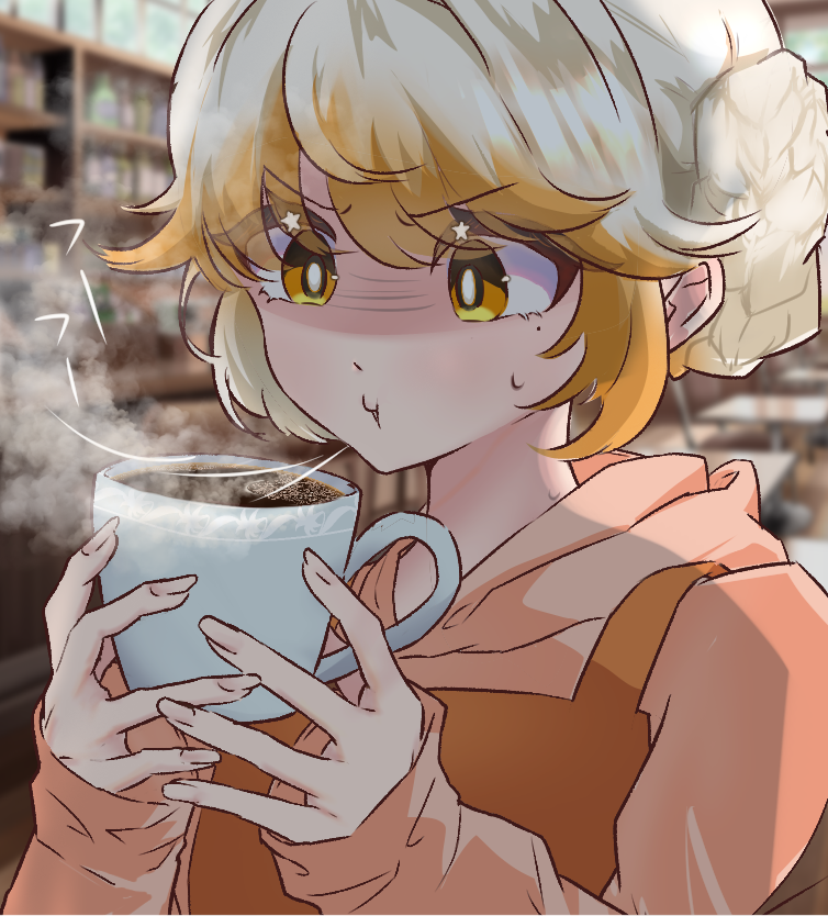 illust_aova0807's tweet photo. 常連さんに猫舌ってバレたくなくて必死な娘
＃くすらてアート https://t.co/45D3ZcnCd9