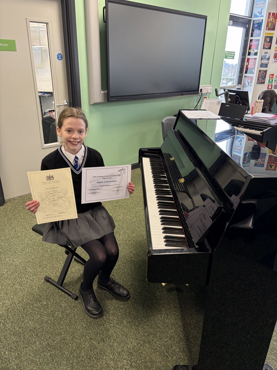 MusicOlspck's tweet photo. We are very proud of our talented Year 9 student, Abi McKennny. She was recently awarded highly commended in the regional heat of the EPTA UK National Piano Competition as well as 3rd place in the Belfast Festival Solo Piano (grade 7) Competition! 🎶 https://t.co/uKctzBOaP5