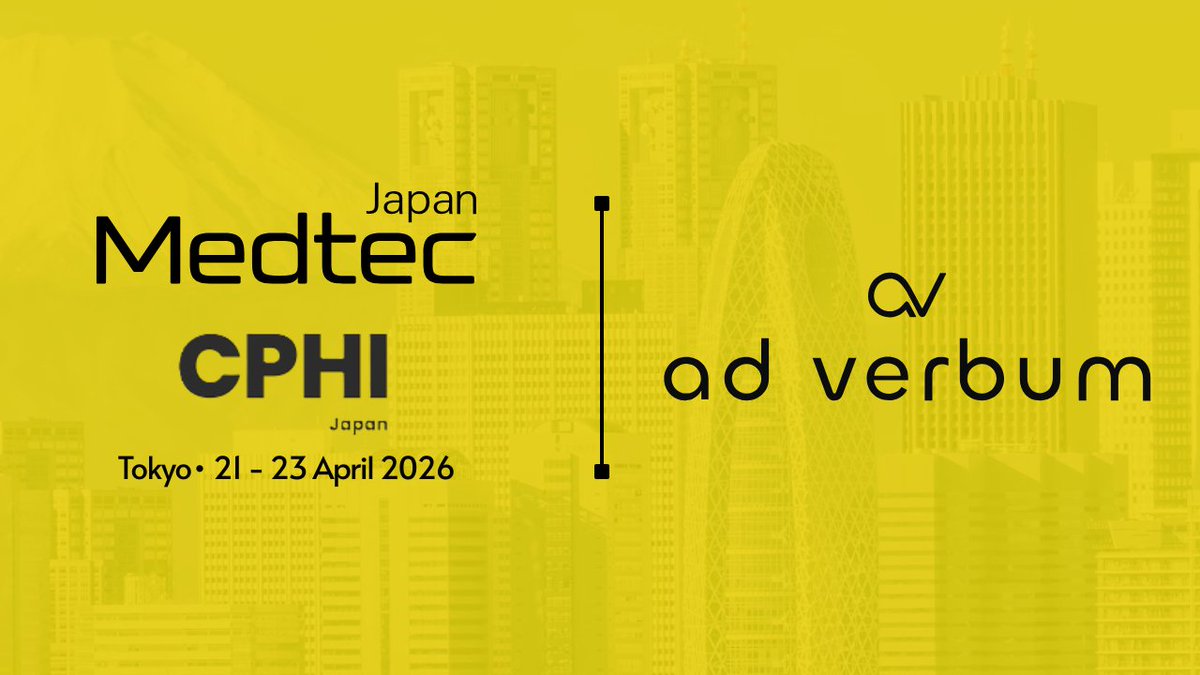 AD_VERBUM_AI's tweet photo. @AD_VERBUM_AI  is heading to @T_Bigsight !

We're at @CPHI_Japan  / @MedtecJapan  2026 — Booth 1D-42, Tokyo Big Sight, 21–23 April.

AI+HUMAN translations for pharma, medtech & life sciences. AI speed, certified human quality.

Come find us. 👋

#CPHIJapan #MedtecJapan #Pharma #MedTech #ADVERBUM