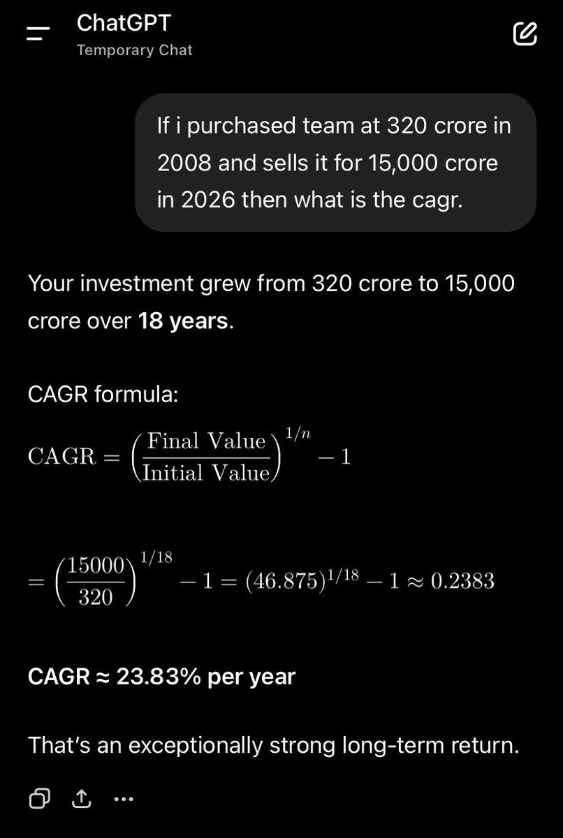 Thesaneman77's tweet photo. @mufaddal_vohra It translates to CAGR of 24 percent. I have made better returns on properties. https://t.co/GYw8r5YWth