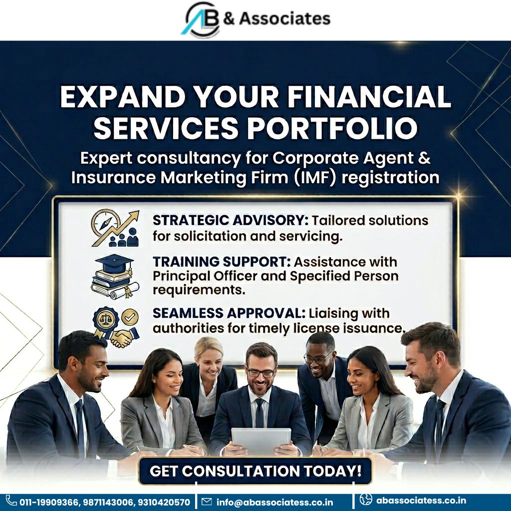 ab_associates1's tweet photo. EXPAND YOUR FINANCIAL SERVICES PORTFOLIO

#FinancialServices #CorporateAgent #InsuranceMarketingFirm #IMFRegistration #IRDAICompliance #BusinessExpansion #InsuranceIntermediary #RegulatorySupport #ABAssociates #ComplianceExperts https://t.co/5sJCzKaPpN