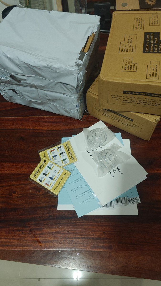 hetavdave79's tweet photo. @foodpharmer2 my 2nd batch has arrived. Product is brilliant but maybe too many "extra items"? I now have 6 fridge magnets, 6 springs, 4 spoons and more than a couple of dozen paper material :) all goes straight to the dustbin.
Maybe make them optional for recurring buyers? #OWN https://t.co/GBOmjx5a9C