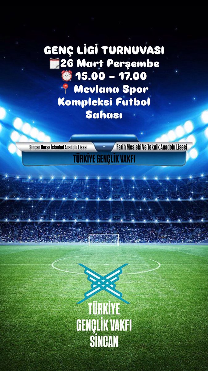 Genç Ligi başlıyor ⚽
26 Mart Perşembe | 15.00 – 17.00
📍 Mevlana Spor Kompleksi

Sahada görüşmek üzere! 🔥