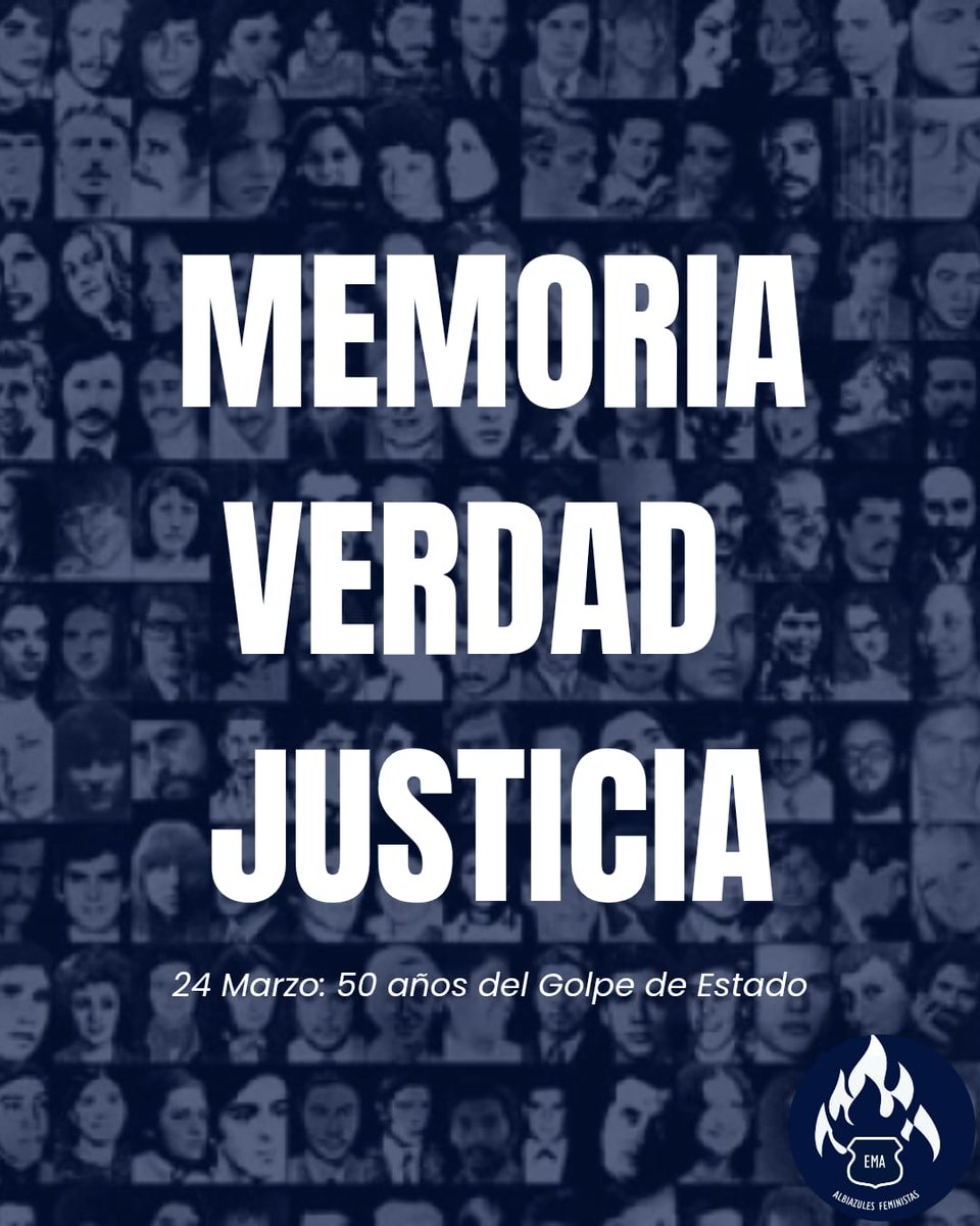 A 50 años, seguimos reclamando que en las tribunas faltan 30.000.
Este 24 de marzo, a 50años de la última dictadura civico-militar, reafirmamos el compromiso con la Memoria, la Verdad y la Justicia y convocamos a marchar: 16 hs desde Av. Colón y Cañada en la columna de hinchas.