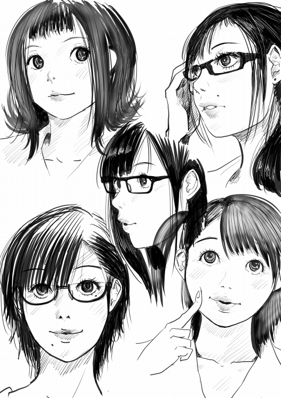 朝の落書き
リアルフェイスシリーズを
液タブでまとめてました～ 