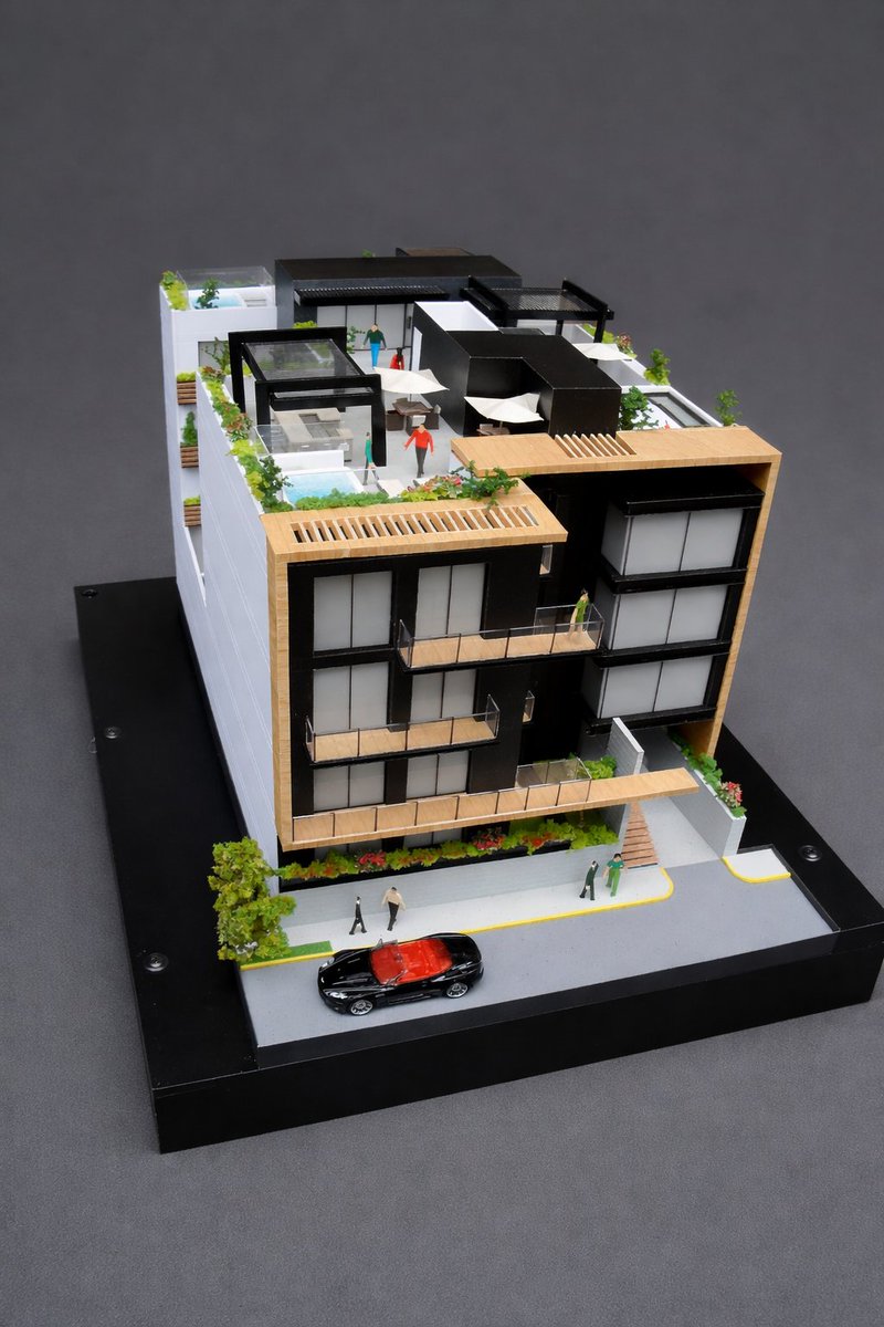 crearqs's tweet image. #maquetas #archimodel #maqueta de conjunto para ventas de edificio de departamentos en la CDMX