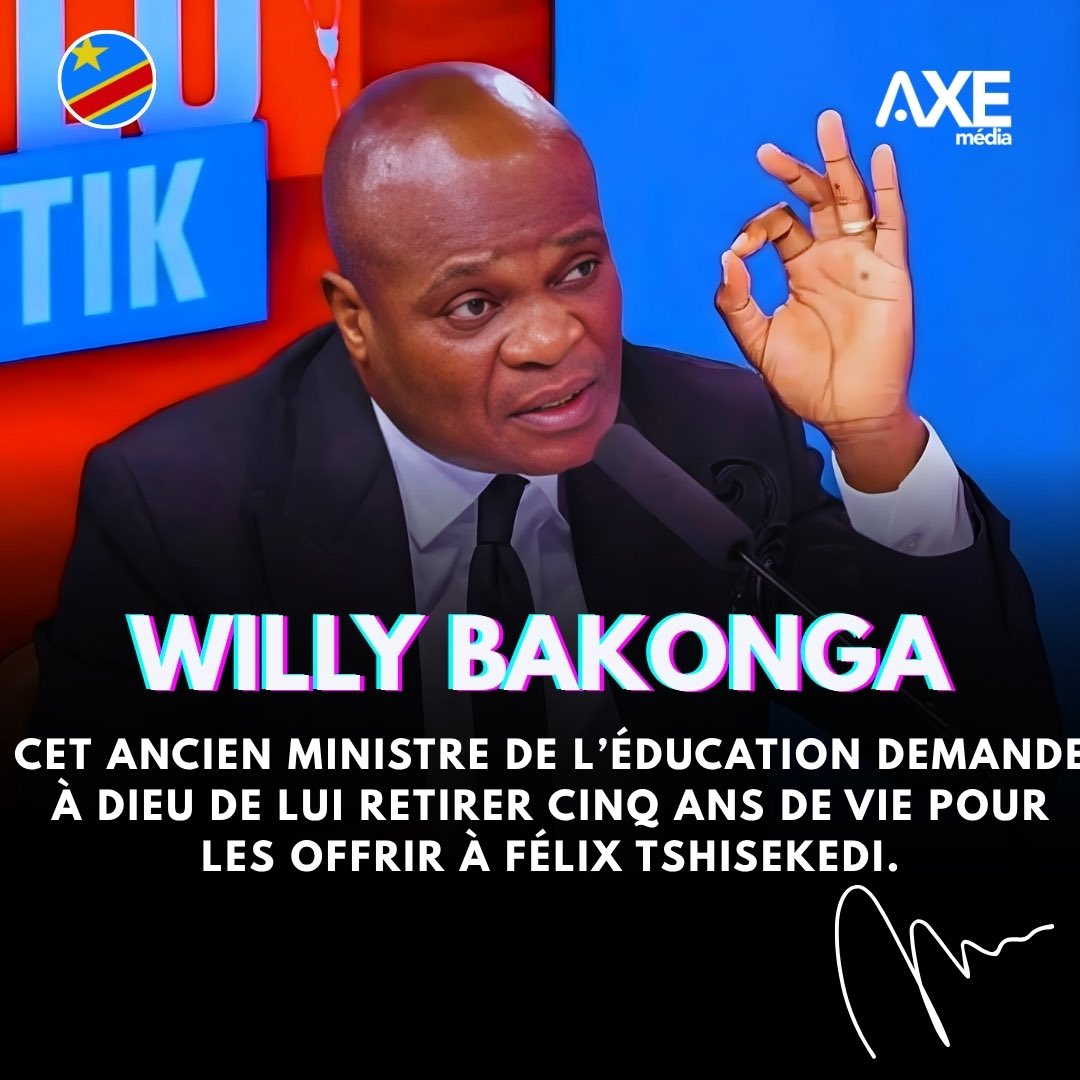 Willy Bakonga, ancien ministre de l’Éducation, demande à Dieu de lui retirer cinq ans de vie pour les offrir à Félix Tshisekedi, dont il a salué la vision. Ces propos ont été tenus lors d’un meeting en faveur d’un troisième mandat. Pour rappel, sous Joseph Kabila, M. Bakonga, qui