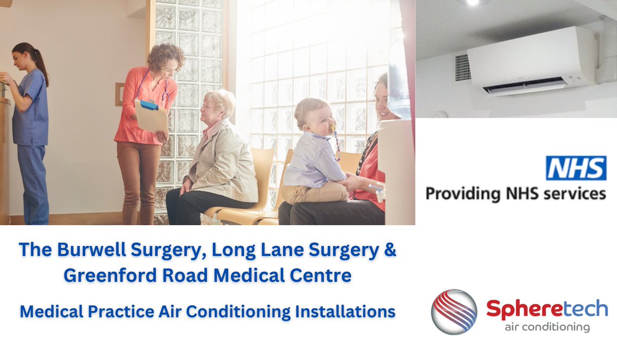 Spheretech_Ltd's tweet photo. Delivering energy-efficient climate control for medical centres.

✔ Cooling &amp; heating solutions
✔ Lower running costs
✔ Improved comfort &amp; air quality

Helping surgeries create better environments for patients &amp; staff.  Book a free survey &amp; quote: 
https://t.co/7H6DkFQM9c https://t.co/aOW9URXOfM