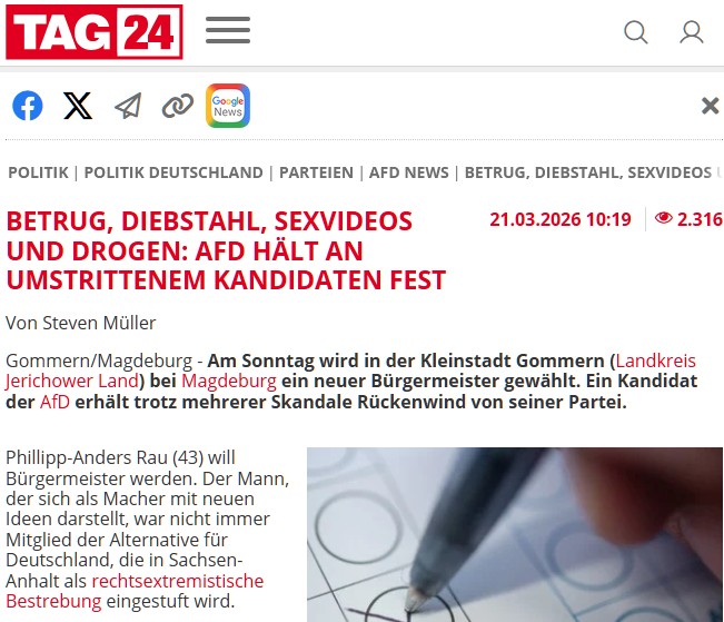 Schnauze voll von der AfD 🤮 tweet media