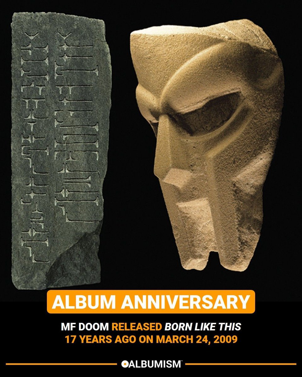 MF DOOM released his sixth &amp; final solo studio album ‘Born Like This’ 17 years ago on March 24, 2009 | Listen to the album + revisit our tribute here: album.ink/DOOMbrnlkths