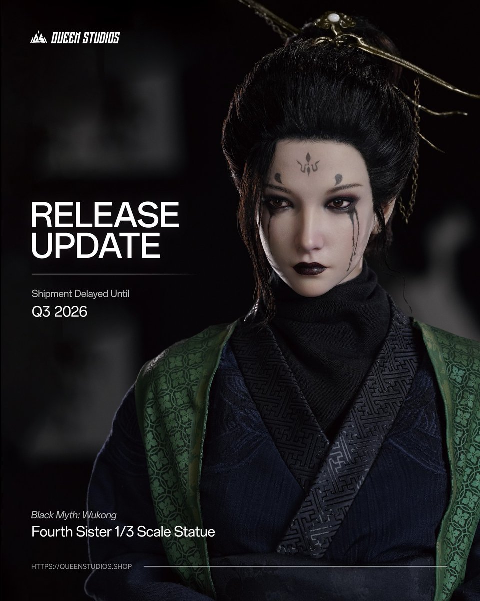 XMStudiosGH's tweet image. Queen Studios Collectibles announced an update for the Queen Studios The Black Myth : Wukong - The Fourth Sister 1/3 Statue.  

● Optimizations to the hand sculpt 
● Upgrade to the facial paint

#QueenStudios #GHeroes #GameScience #BlackMyth #Wukong #FourthSister